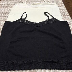 Cache Black and Cream Cami Set